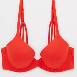 Aerie Red Real Sunnie Full Coverage Strappy Convertible Bra Size 34D